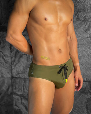 Perfect Cut Swim Brief- ARMY GREEN