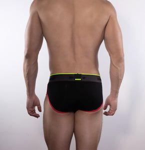 Micro Modal Limited Edition Flex Brief- FIRE/ JET Colorblock
